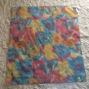 Pastel Floral Square Scarf Polyester